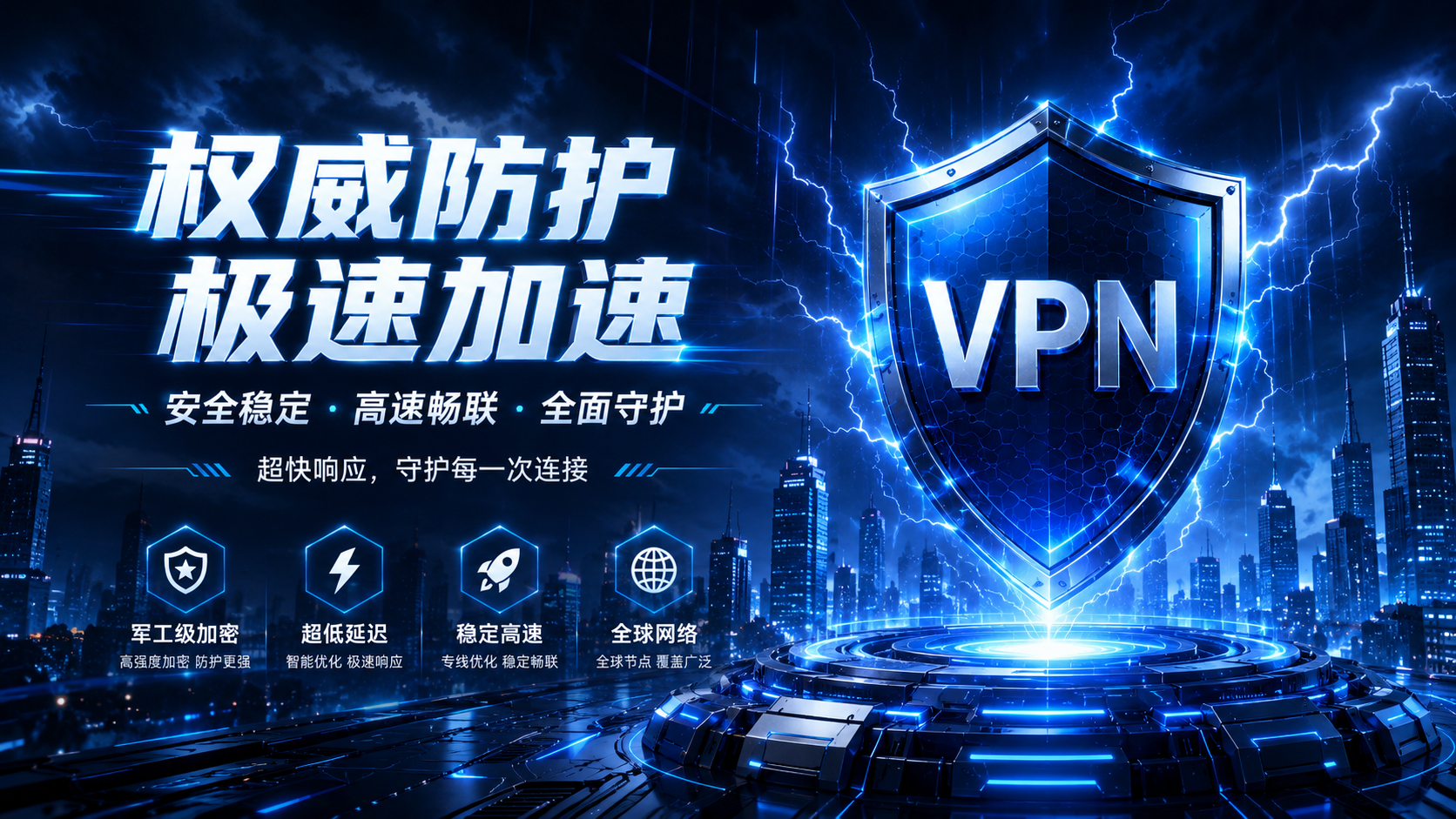 闪连VPN电脑版主界面 高速稳定版